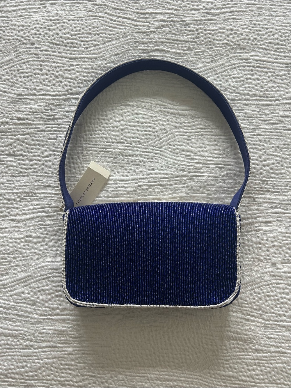 ANTHROPOLOGIE MAEVE Fiona Beaded Shoulder Bag (Floral, Blue, White) - Picture 5 of 7